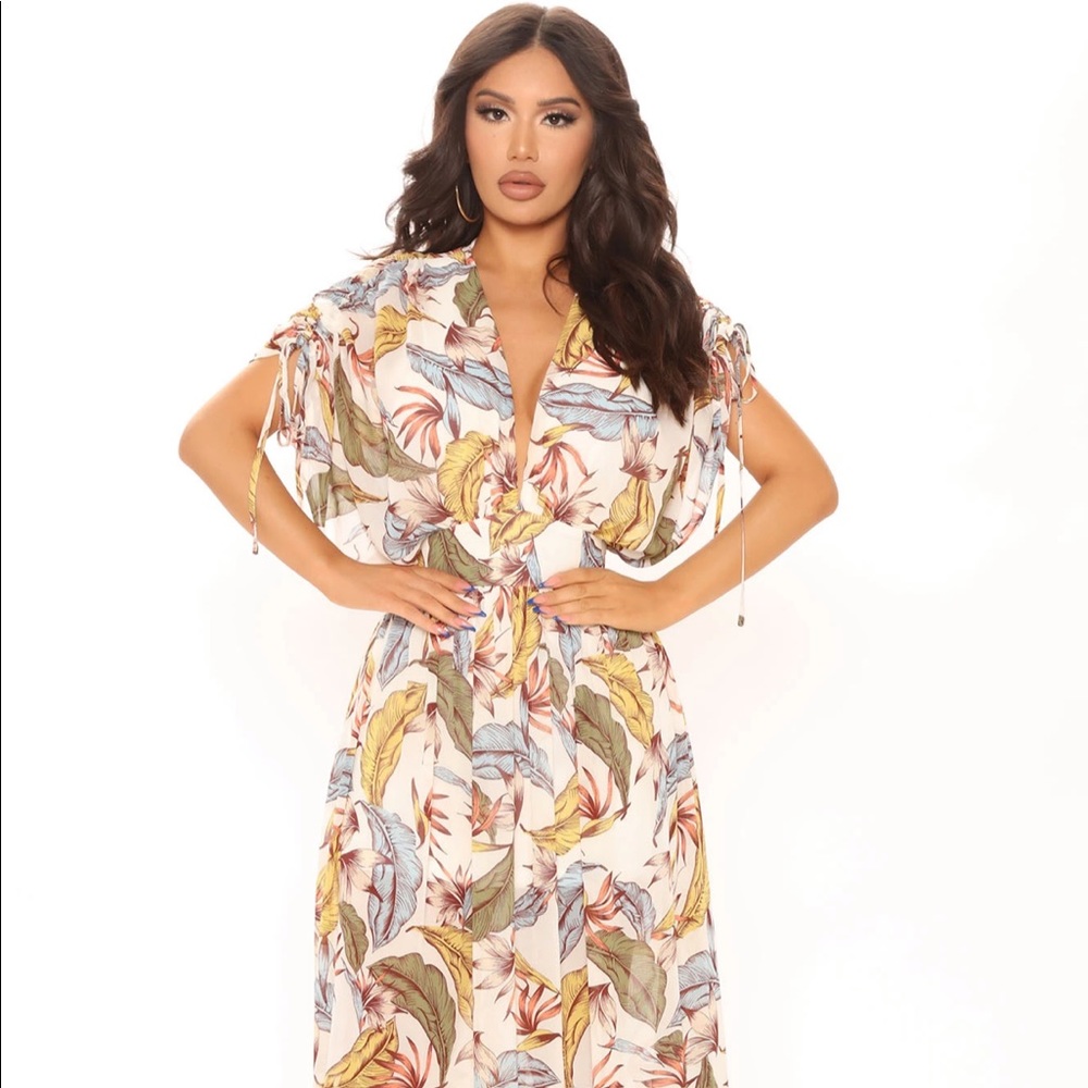 Ivory Floral Maxi Dress